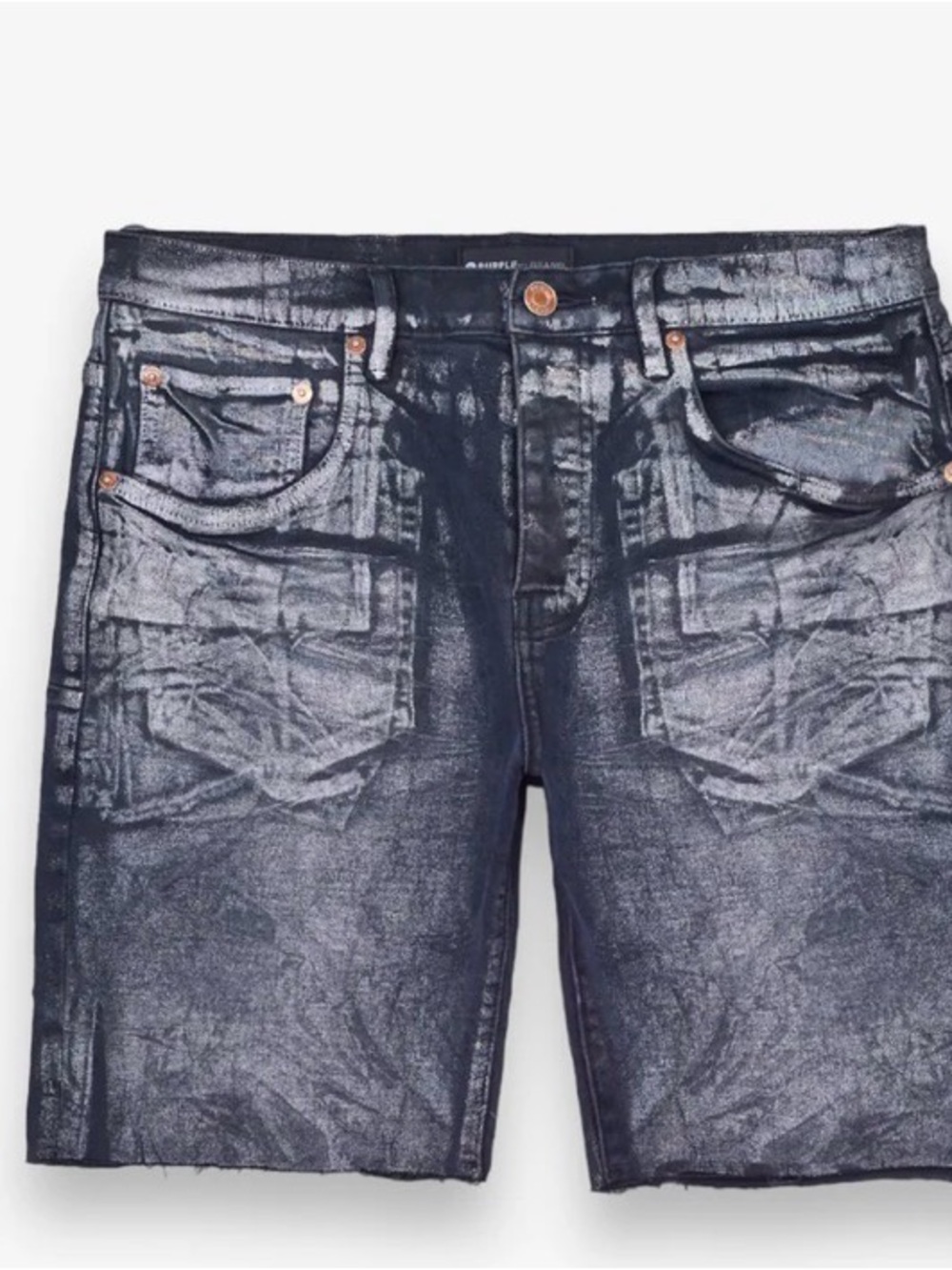Purple Brand Washed Black Iridescent Pearl Short